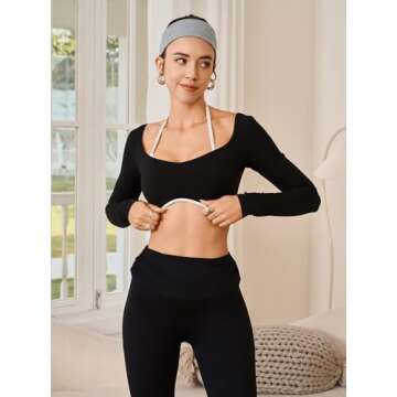 AGECODE Women's Long Sleeve Padded Sports Bra Top