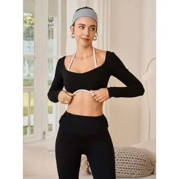 AGECODE Women's Long Sleeve Padded Sports Bra Top