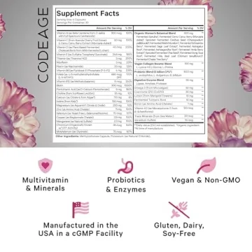 Codeage Women's Multivitamin - 25+ Organic Nutrients