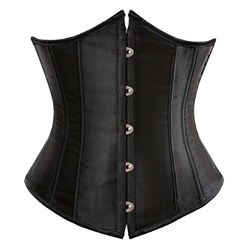 Underbust Corsets for Women Black Corset Top Waist Trainer Fashion Bustier Plus Size Corset Small