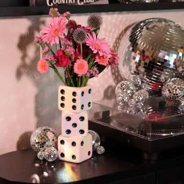 Reimagine Discovery Iridescent Triple Dice Vase – Unique Maximalist Ceramic Decor