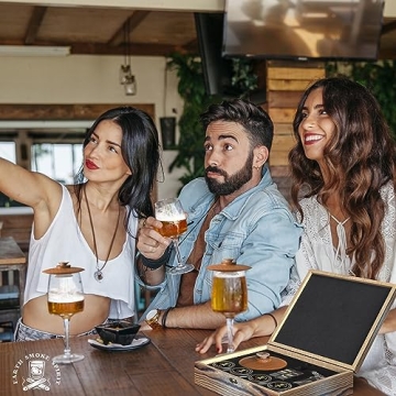 EARTH SMOKE SPIRIT Cocktail Smoker Kit - Old Fashioned Bourbon & Whiskey Drink Smoker Set with 5" Smoke Top, Stainless Steel Torch & Whiskey Stones - Unique Gift for Bourbon & Whiskey Lovers (No Butane)