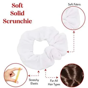 Set of 2 Solid Scrunchies (White)