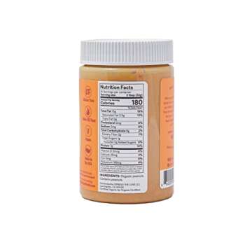 Spread The Love NAKED CRUNCH Organic Peanut Butter (Organic, All Natural, Vegan, Gluten-free, Creamy, Dry-Roasted, No added salt, No added sugar, No palm oil) (1-Pack)