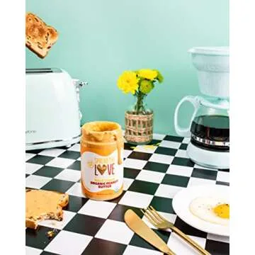 Spread The Love NAKED CRUNCH Organic Peanut Butter (Organic, All Natural, Vegan, Gluten-free, Creamy, Dry-Roasted, No added salt, No added sugar, No palm oil) (1-Pack)