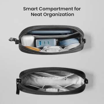 tomtoc Electronics Organizer Travel Case, Water Resistant Travel Bag Cable Organizer for Essentials,...
