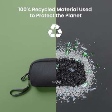 tomtoc Electronics Organizer Travel Case, Water Resistant Travel Bag Cable Organizer for Essentials, Tech Pouch Accessories Carry Storage for Cord, Phone, Cables, Airpods, USB Flash Drive, Daily Items