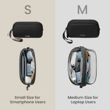 tomtoc Electronics Organizer Travel Case, Water Resistant Travel Bag Cable Organizer for Essentials, Tech Pouch Accessories Carry Storage for Cord, Phone, Cables, Airpods, USB Flash Drive, Daily Items