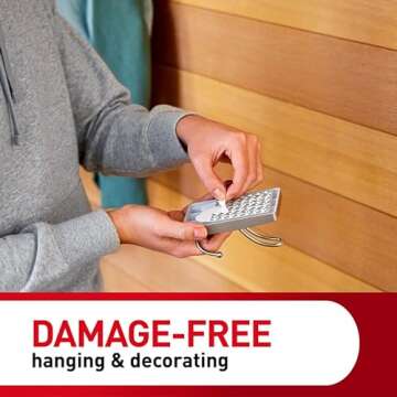 Command X-Large Satin Nickel Triple Hook, 1 Hook, 3 Strips, Damage Free Hanging Wall Hooks with Adhe...