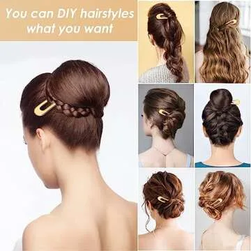 6 Pack Elegant French U Shaped Hair Pins for Women