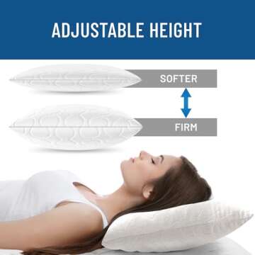 Everlasting Comfort Shredded Memory Foam Pillows with Adjustable Loft - 2X Better Cooling - Japanese...
