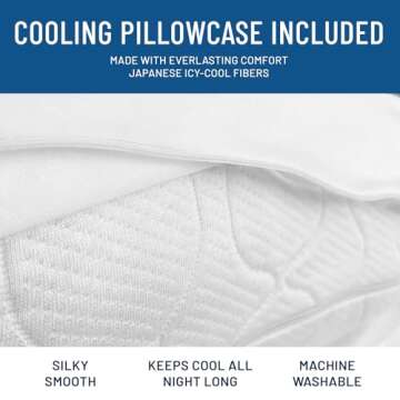 Everlasting Comfort Shredded Memory Foam Pillows with Adjustable Loft - 2X Better Cooling - Japanese Cooling Fiber Pillow Case - Hypoallergenic Pillows for Side Sleepers (Queen)