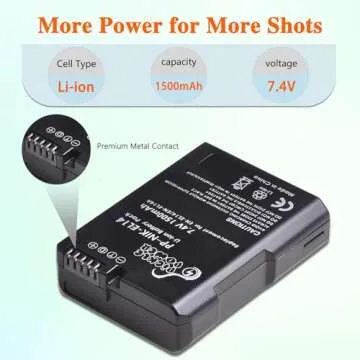 Pickle Power EN-EL14 EN-EL14a Battery and LED Dual Charger for Nikon D3500 D3400 D3300 D3200 D3100 D5600 D5500 D5300 D5200 D5100 DF Coolpix P7000 P7100 P7700 P7800 Camera