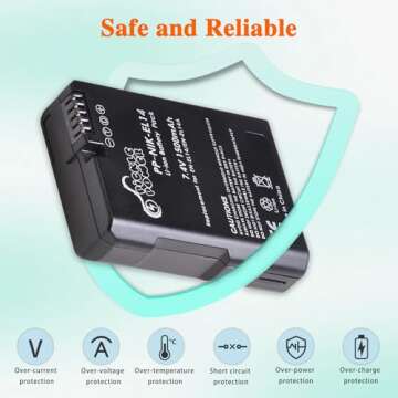 Pickle Power EN-EL14 EN-EL14a Battery and LED Dual Charger for Nikon D3500 D3400 D3300 D3200 D3100 D5600 D5500 D5300 D5200 D5100 DF Coolpix P7000 P7100 P7700 P7800 Camera