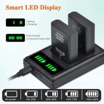 Pickle Power EN-EL14 EN-EL14a Battery and LED Dual Charger for Nikon D3500 D3400 D3300 D3200 D3100 D5600 D5500 D5300 D5200 D5100 DF Coolpix P7000 P7100 P7700 P7800 Camera