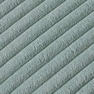 Fancy Homi Pack of 2 Farmhouse Decorative Throw Pillow Covers with Pom-poms, Soft Corduroy Solid Square Cushion Cases Set for Couch Sofa Bedroom Car Living Room (18x18 Inch/45x45 cm, Grey Blue)