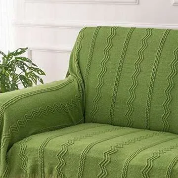 BATTILO HOME Moss Green Throw Blanket for Couch, Spring Decorative Green Blankets for Sofa, Spring Throw Blanket, 50"x60"