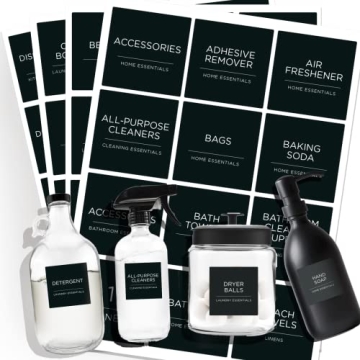 v2croft 144 PCS Minimalist Laundry Room Labels Set - Waterproof & Stylish Organization Stickers