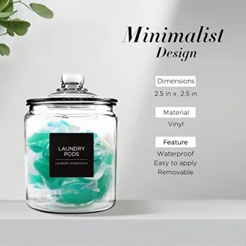 144 PCS Minimalist Laundry Room Labels Set, Waterproof Stickers