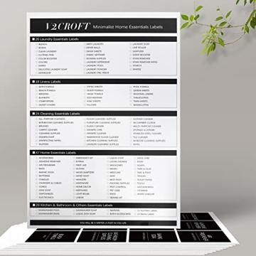 144 PCS Minimalist Laundry Room Labels Set, Waterproof Stickers