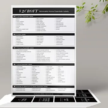 144 PCS Minimalist Laundry Room Labels Set, Waterproof Stickers