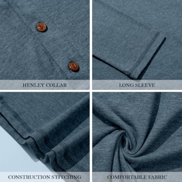 PEGENO Men's Slim Fit Henley T-Shirt for All Occasions