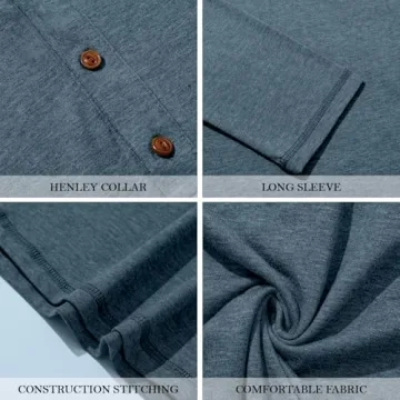 PEGENO Men's Slim Fit Henley T-Shirt for All Occasions