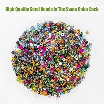 Ybxjges 24000Pcs 2mm Glass Seed Beads Kit, with 28 Colors Small Beads Kit for Girls,Women and Adults,Bracelets, Necklaces,Earring,Jewelry Making Supplies