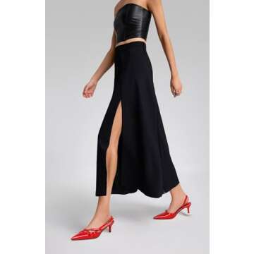 MICIFA Slingback Kitten Heels for Women Pointed Toe Stiletto Heels Slip On Pumps with Buckled Straps Dress Work Heeled Sandals