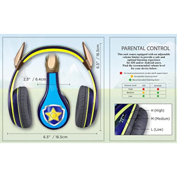 Paw Patrol Kids Headphones with Volume Control Feature