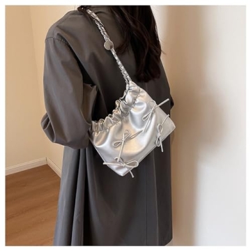 Stylish Bow Tie Coquette Bucket Bag for Trendy Women