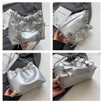 Stylish Bow Tie Coquette Bucket Bag for Trendy Women