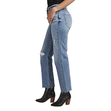 Eco-Friendly High Rise Straight Leg Jeans by Silver Jeans