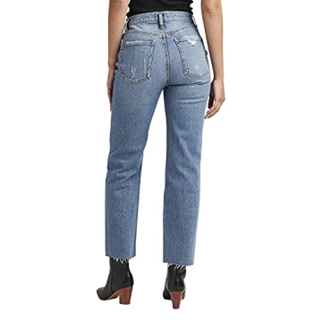 Eco-Friendly High Rise Straight Leg Jeans by Silver Jeans