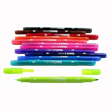 Tombow Twintone Marker Set Bright 12-Pack Double-Sided