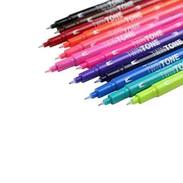 Tombow Twintone Marker Set Bright 12-Pack Double-Sided