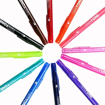Tombow Twintone Marker Set Bright 12-Pack Double-Sided