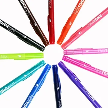 Tombow Twintone Marker Set Bright 12-Pack Double-Sided