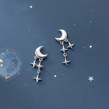 SLUYNZ Hypoallergenic Star Moon Studs for All