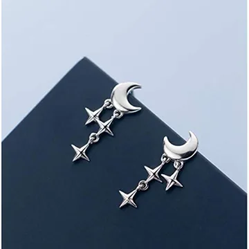 SLUYNZ Hypoallergenic Star Moon Studs for All