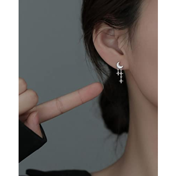 SLUYNZ Hypoallergenic Star Moon Studs for All