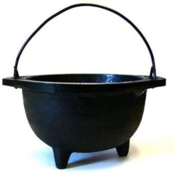 Cast Iron Cauldron w/Handle for Rituals and Incense
