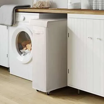 Chrislley Slim Laundry Hamper with Lid and Wheels