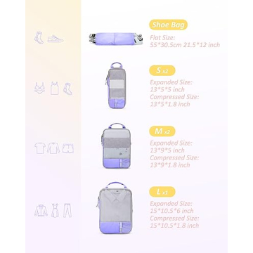 BAGSMART Compression Packing Cubes for Stylish Travel Organization