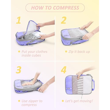 BAGSMART Compression Packing Cubes for Stylish Travel Organization