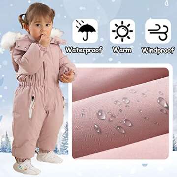 UVIPC Toddler Snowsuits Winter Waterproof Coats 2T-5T