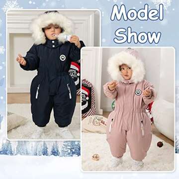 UVIPC Toddler Snowsuits Winter Waterproof Coats 2T-5T