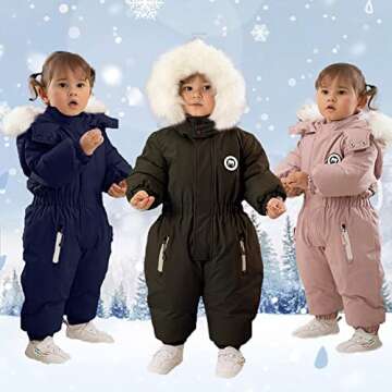 UVIPC Toddler Snowsuits Winter Waterproof Coats 2T-5T