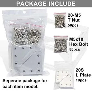 Boeray 10pcs Aluminum T Slot Joining Plates Set for DIY