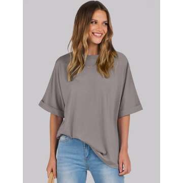 ANRABESS Womens Tops Oversized T Shirts Short Sleeve Crewneck Summer Casual Loose Basic Tee Shirt 20...